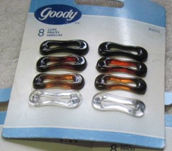 8 Goody Talie Plastic Oval Hair Clips 1" Secure Backs Stay Tight Allergy Safe 02 - $10.00
