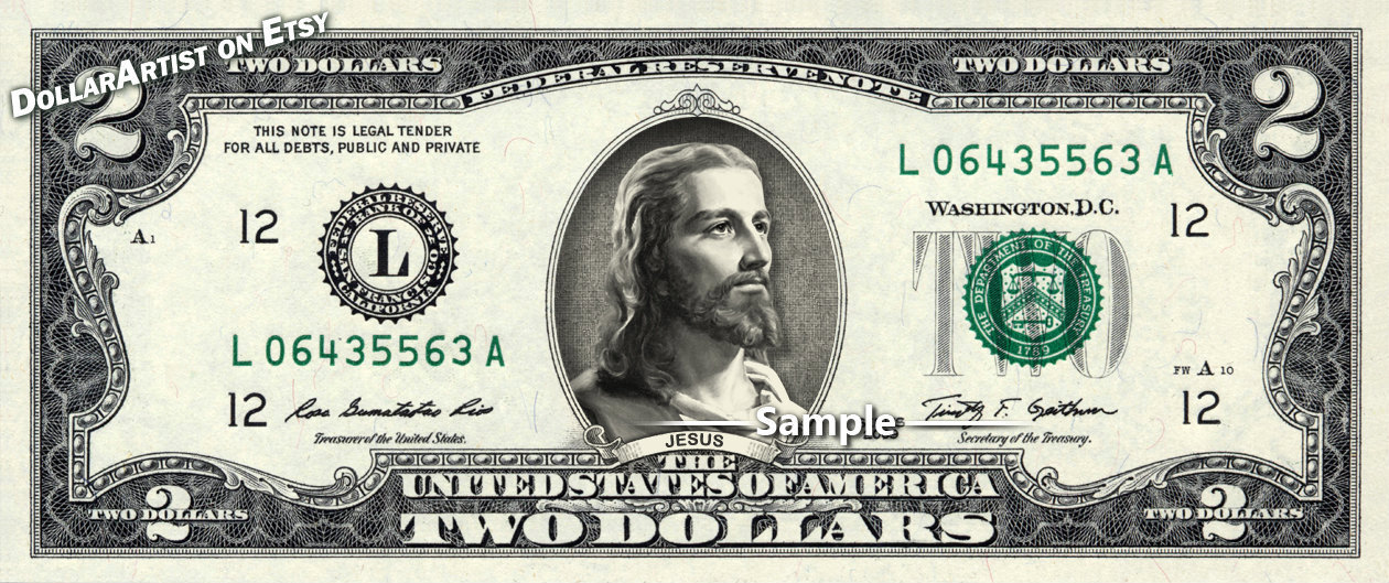 JESUS on a REAL Dollar Bill Memorabilia Bank and 50 similar items