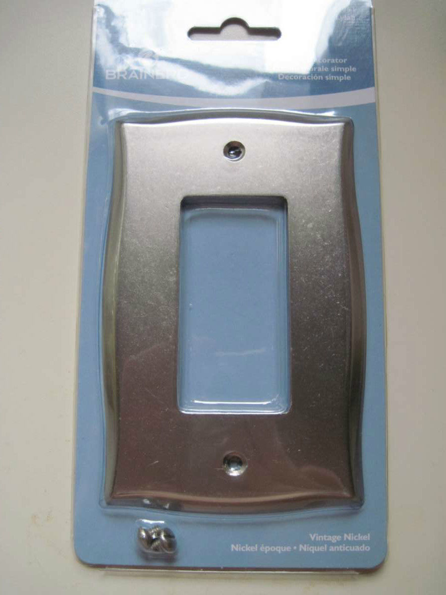 Brainerd Single Decorator Lylah Outlet Light Switch Covers Vintage Nickel Silver - $10.00