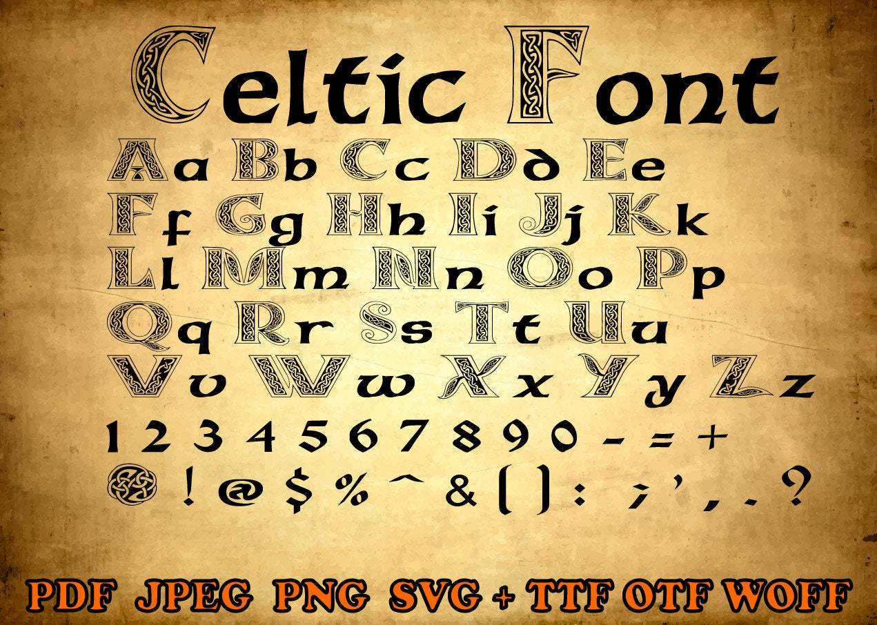 celtic font svg, irish font svg, celtic lettering, old irish font ...