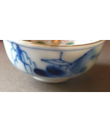 Occupied Japan Hand Painted China Blue Scenes Open Salt Cellar ca 1945-52 - $19.99