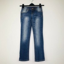 Justice Premium Jeans Girl's 10R Blue Jeans Simply Low Whiskered Logo L31 - $14.99