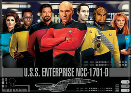 Star Trek The Next Generation Main Cast Render Art Image Refrigerator Magnet NEW - $3.99