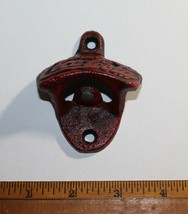 New Cast Iron Drink Coca-Cola Bottle Opener Wall Mount Red Rustic Painted Décor - $5.00