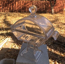 Riverside Glass Covered Compote No 123 Jersey NO ETCH aka Center Medalli... - $54.40