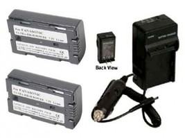 2 Batteries + Charger For Panasonic AG-HPX170 AG-HPX170P AG-HVX200 AG-HVX200A - $40.40