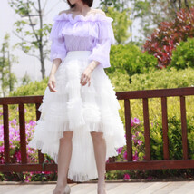 High-low Layered Tulle Skirt Outfit Plus Size Wedding Outfit Purple Tiered Skirt image 11