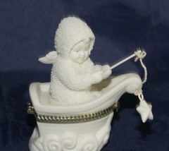 Dept 56 Snowbabies "Rock-A-Bye Baby " Bisque Porcelain Hinged Trinket Box - $14.13