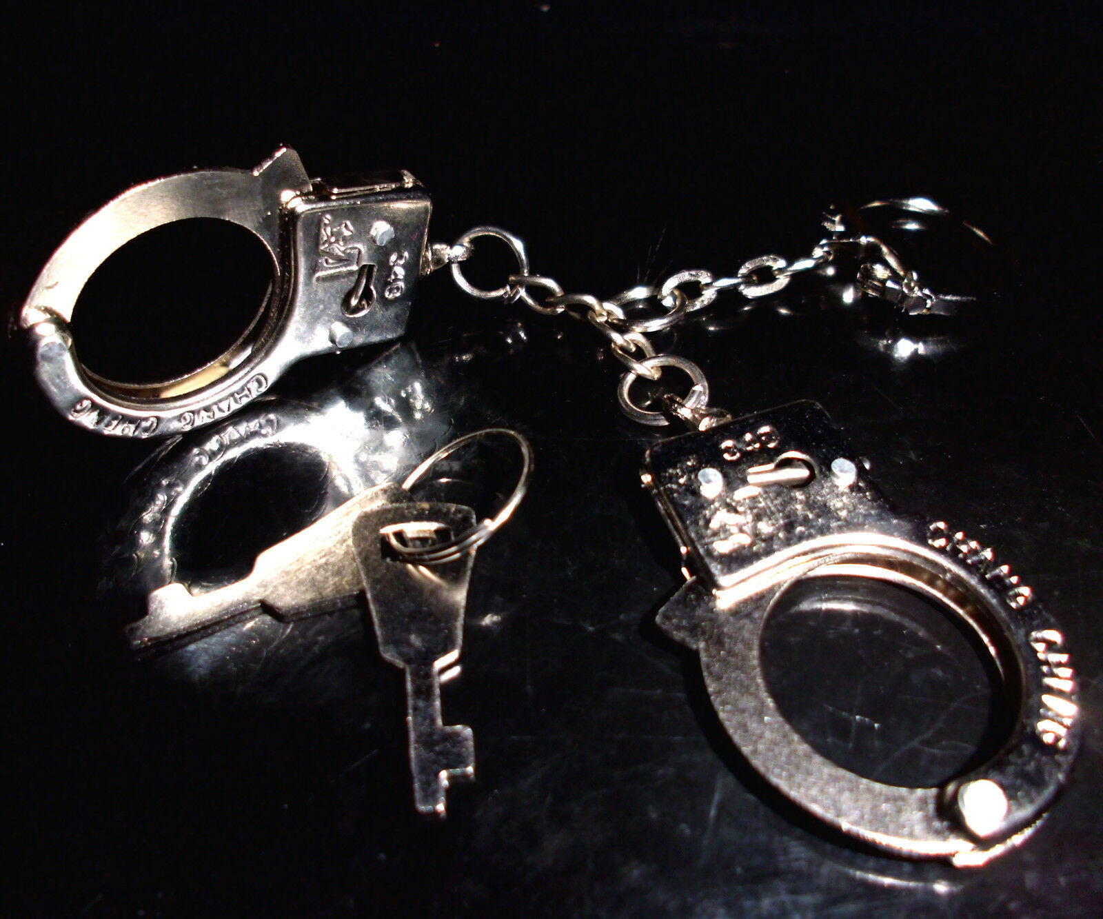 Primary image for Sexy Unisex Jewelry Miniature Metal Handcuffs Keychain Lock & Keys REALLY WORKS!