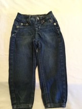Justice jeans Girls Size 7S capri simply low pants stretch button denim blue - $14.99