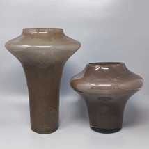 1970s Gorgeous Beige Pair of Vases in Murano Glass by Dogi. Made in Italy - $730.00