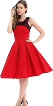 Women&#39;s Vintage 1950&#39;s Sleeveless Lace Casual Party Cocktail Swing Dresses - $25.00