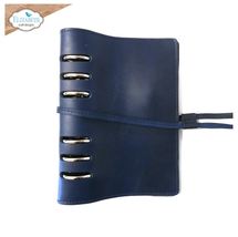 Blue Handmade Italian Leather Sidekick Essentials Notebook Personal Size image 1