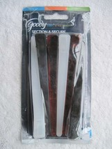 6 Goody Plastic 4 1/2" Sectioning Hair Clips Frosted Black Allergy Fasten Secure - $15.00