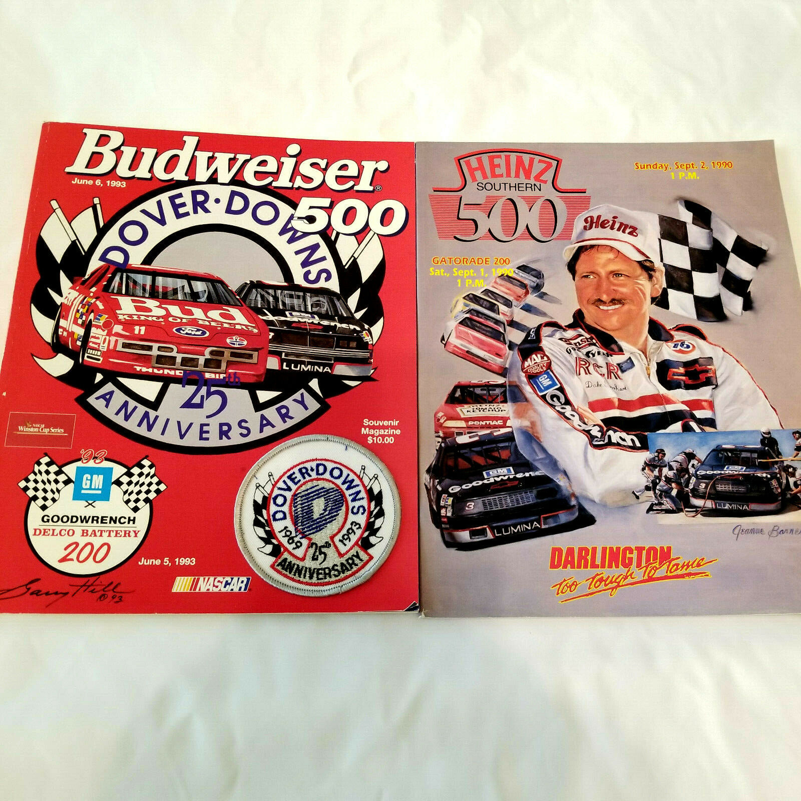 Primary image for Dover Downs June 1993 + Patch and Heinz 500 Sept 1990 NASCAR Program Books