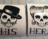 FREE SHIPPING!!|His And Her Vintage Rockabilly Skull|Tattoo Style|Vinyl|Decals - £6.23 GBP