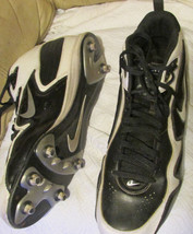 Nike Woodshed 3/4 High Men's Football Cleats Black White Style 349034-011 Sz 16 - $18.69