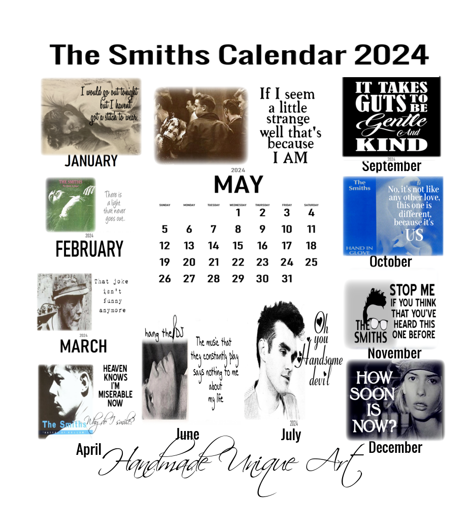 The Smiths Calendar 2024 Handmade Unique Design Smiths fan gift