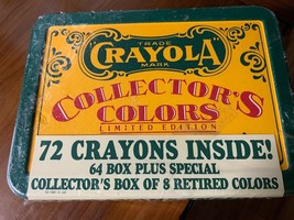 vintage 1990 crayola tin collector's color limited edition 72 crayons sealed - $24.69