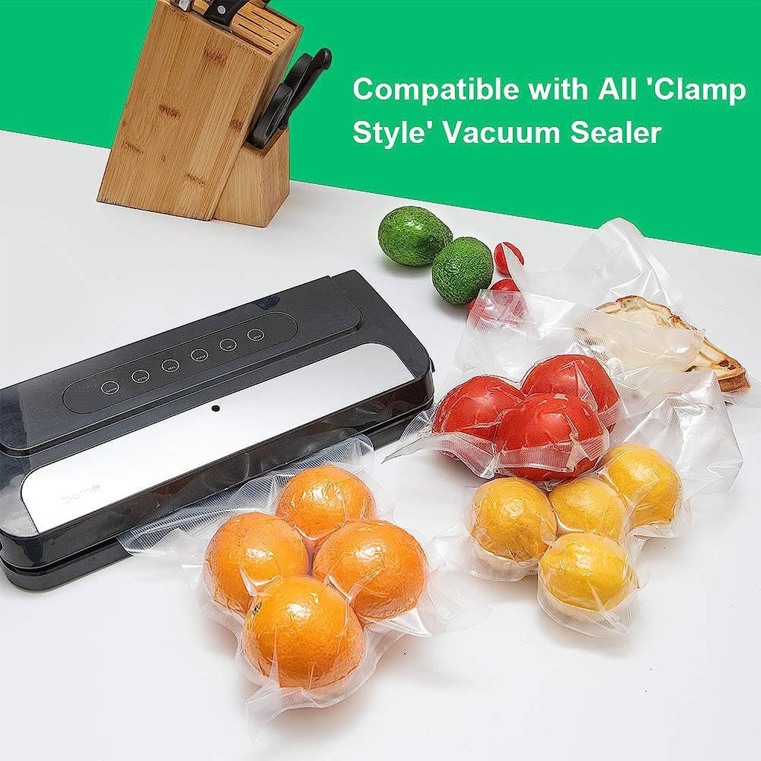 100-500pcs Vacuum Sealer Bags 11x16 8x12 6x10 Precut Food Saver