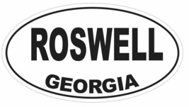 Roswell Georgia Oval Bumper Sticker or Helmet Sticker D2960 Euro Oval - $1.39
