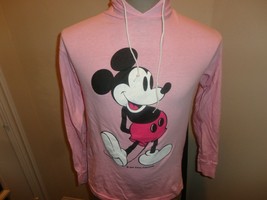 Vtg 80&#39;s Pink Walt Disney Mickey Mouse Hooded Hoodie Tshirt Adult M Usa ... - $46.12