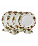 Royal Albert Old Country Roses 12 PC Dinnerware Set Service For 4 Plate ... - $235.00