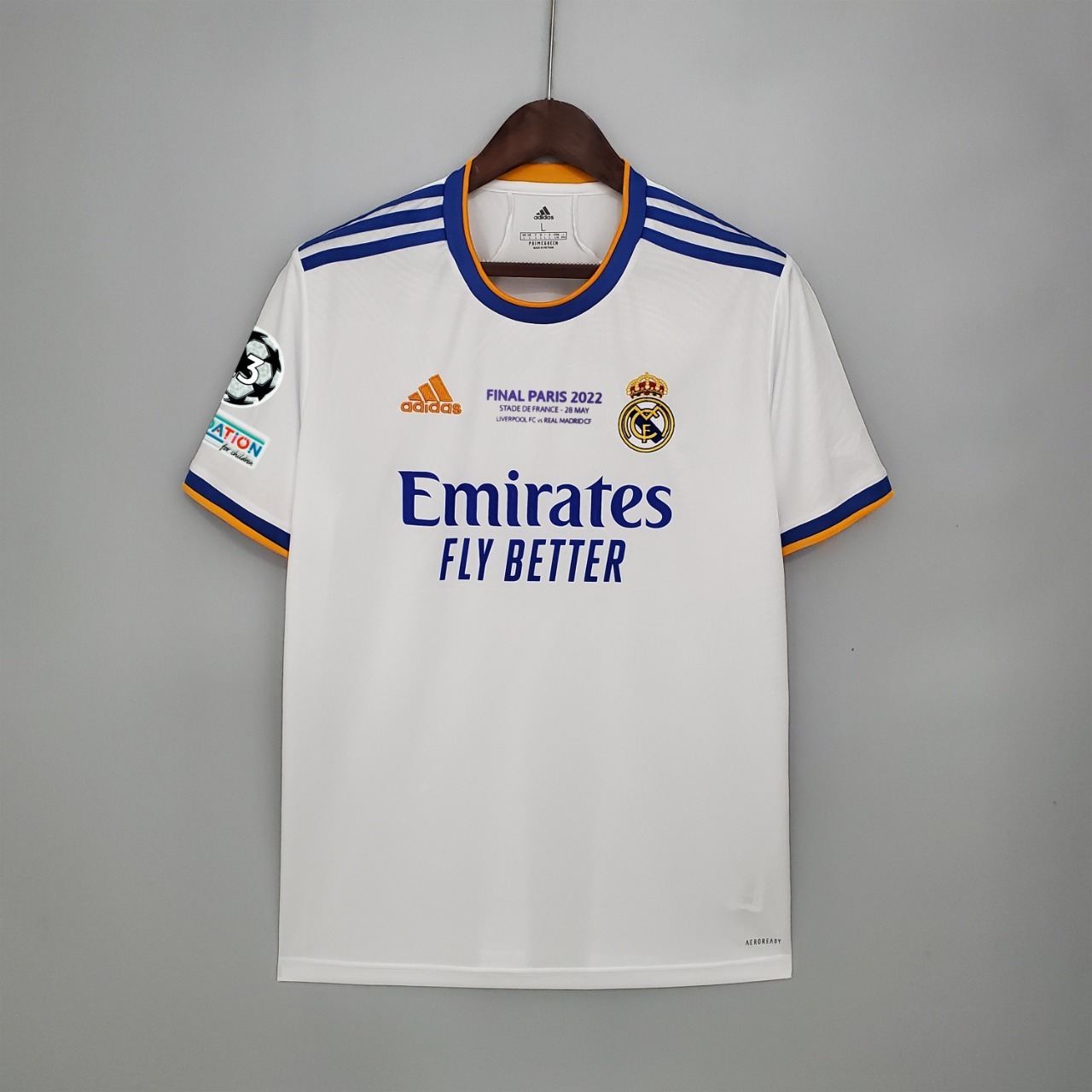 maglia real madrid home soccer jersey 2021/2022 ucl patch uomini