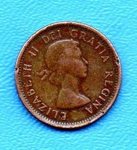 1960 Canada Queen Elizabeth II cent penny circulated 1C Canadian - $1.00