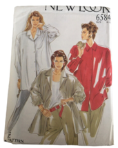 New Look 6584 Sewing Pattern Misses Oversized Blouse Top Button Down 8-2... - $9.99