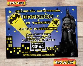 Batman Birthday Party Invitation / Superhero Invitation - $7.99