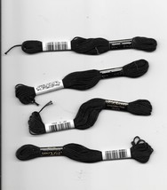 Lot 4 Skeins Black Mouline Embroidery Thread J & P Coats Cotton 8.0m 8.75yds New - $5.00