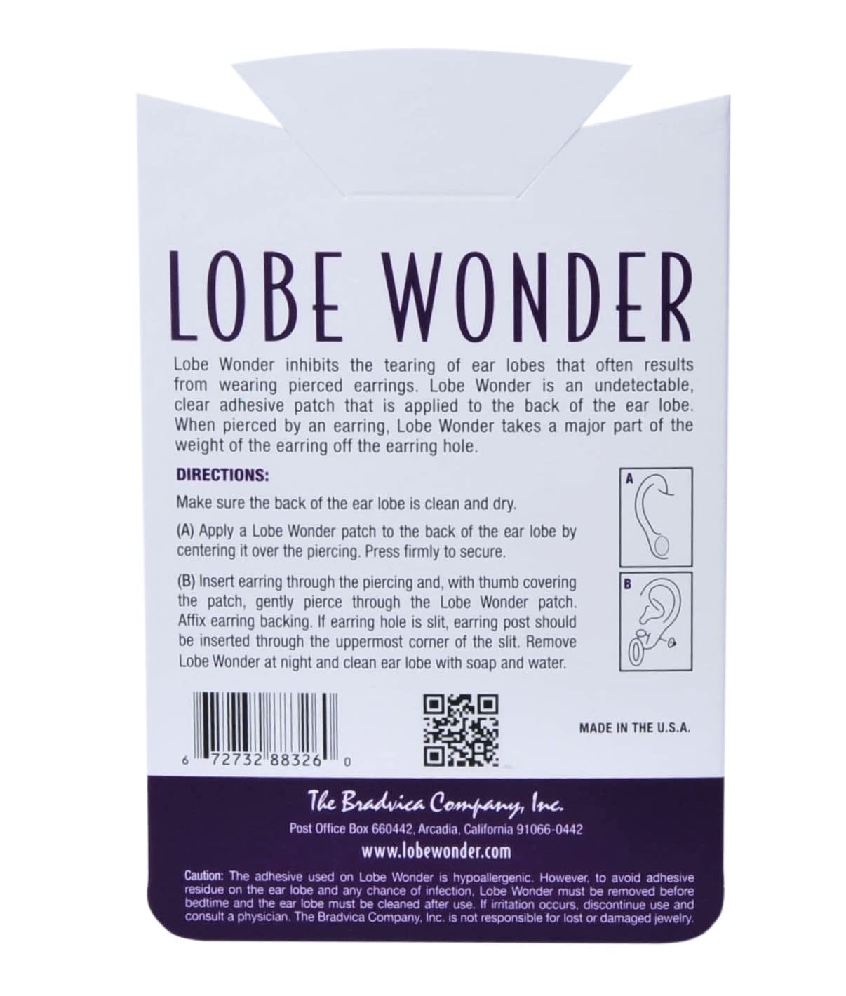 Lobe Wonder - The ORIGINAL Ear Lobe Support Patch for Pierced Ears -  Eliminates the Look of Torn or Stretched Piercings - Protects Healthy Ear  Lobes from Tearing - 300 Patches - Clear & Latex-Free