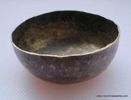 vintage antique collectible old silver bowl small rajasthan india - $137.61