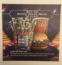 Who Wants To Be A Millionaire 2001 Mcdonalds Translite. 14x14. Mint Sign - $8.59
