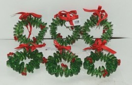 Ganz Crystal Expressions ACRYX165 Holiday Wreath Ornament Red Green Set of 6 image 1