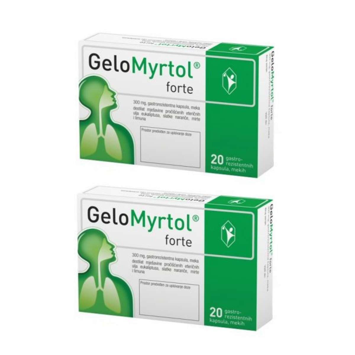 2 PACK Gelomyrtol Forte 300 mg capsules for bronchitis and sinusitis ...