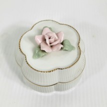 Heritage House Trinket Box Celebration of Love Edelweiss Pink Rose Colle... - $11.64