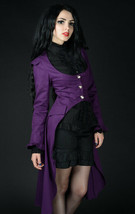Purple Victorian Gothic Corset Back Jacket Long Flared Flowing Steampunk... - $71.53