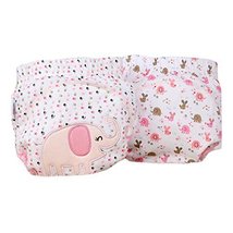 Lovely Pink Elephant Baby Elastic Cloth Diaper Cover (M, 9-11KG)