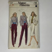Vogue Sewing Pattern 7778 Uncut Size 16 Jacket Skirt Pants Shirt Top Vtg... - $5.95