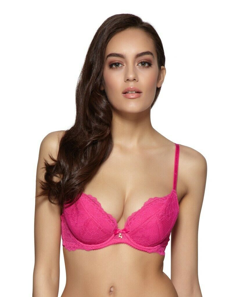 Gossard Cabaret Pink Superboost Lace Padded Plunge Bra Us 32c Uk 32c