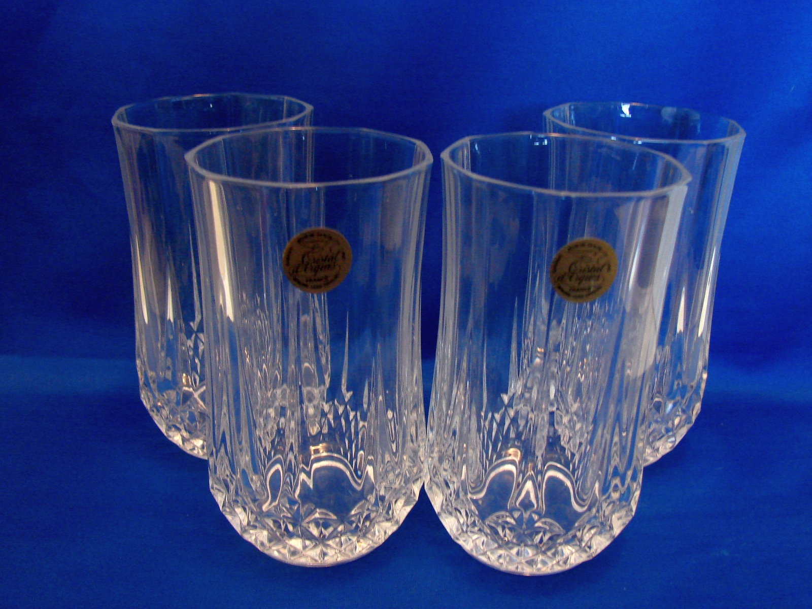 Cristal D'Arques-Durand Lady Diamond Highball Glasses Set of 2 - 5 tall