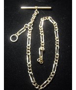 Antique 14 K GOLD FILLED Single Albert WATCH CHAIN Ornate Figaro - FREE ... - $300.00