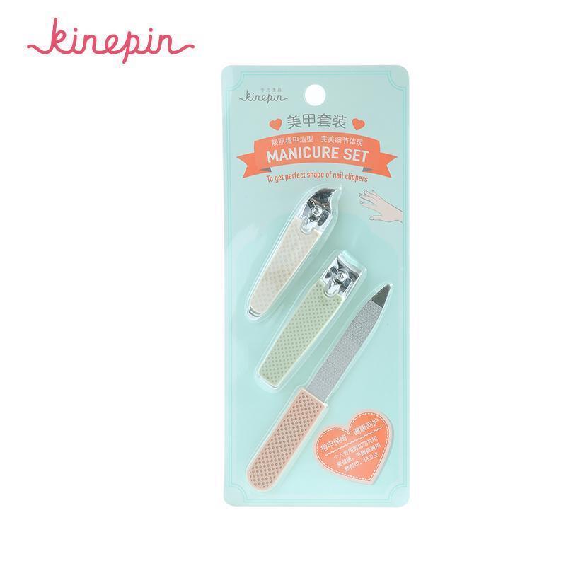 Flowery Nail White Pencil with Cuticle Pusher Cap - Set of 3 