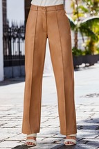 Brown Leather Pants Womens Pure Lambskin High Waist Custom made