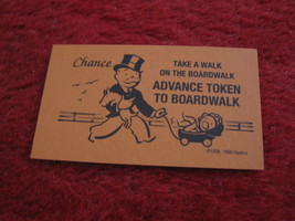 2004 Monopoly Board Game Piece: Advance to Boardwalk Chance Card - $1.00