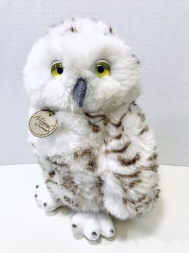 Miyoni By Aurora Snowy Owl Realistic Bright Yellow Eyes Handmade Plush ...