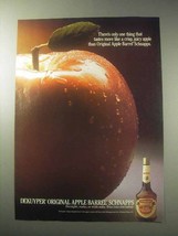 1985 DeKuyper Apple Barrel Schnapps Ad - Crisp, Juicy - $14.99