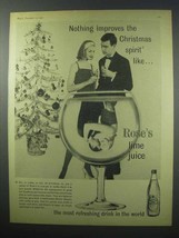 1960 Rose's Lime Juice Ad - Improves Christmas Spirit - $14.99